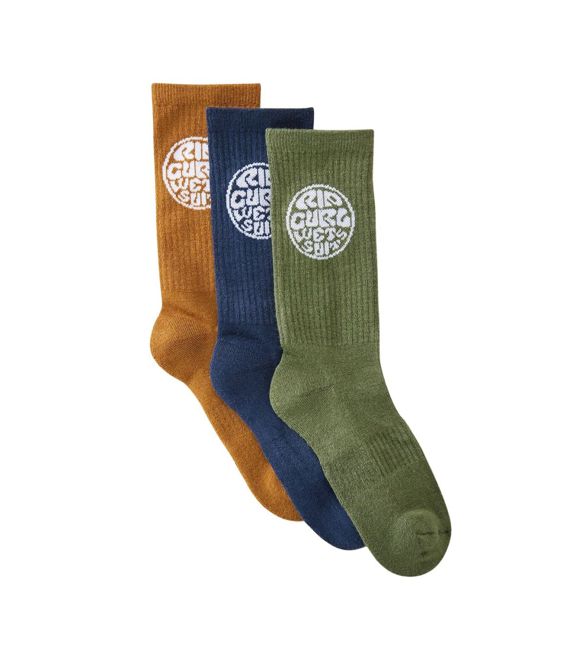 RIP CURL WETTY CREW SOCK CHOCOLATE 3 PACK - CALCETINES