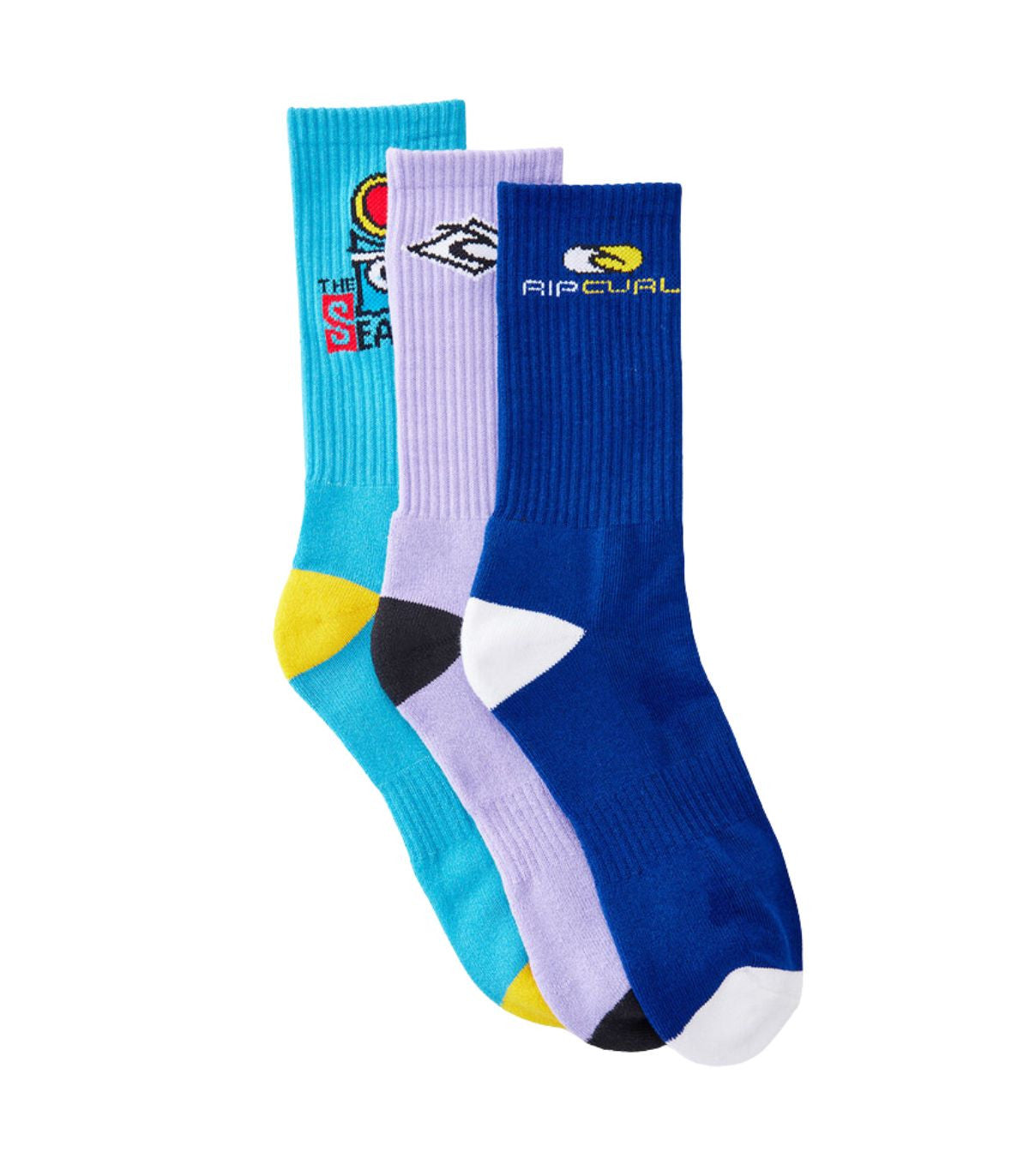 RIP CURL RETRO CREW SOCK MULTICOLOR 3PACK - CALCETINES