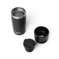 YETI Rambler 12 oz Travel Bottle color Black negro con tapa desmontada y detalle de rosca interior.