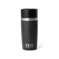 YETI Rambler 12 oz Travel Bottle color Black negro vista frontal con tapa térmica aislada.