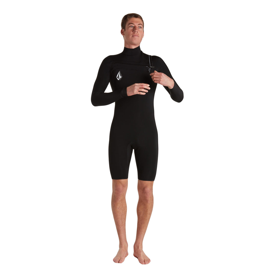 Traje de surf de neopreno de primavera Volcom Modulator 2/2 manga larga y pata corta Negro