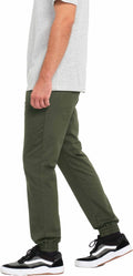 Pantalón con cintura elástica y cordón de ajuste Volcom Frickin Slim Jogger verde oscuro lateral