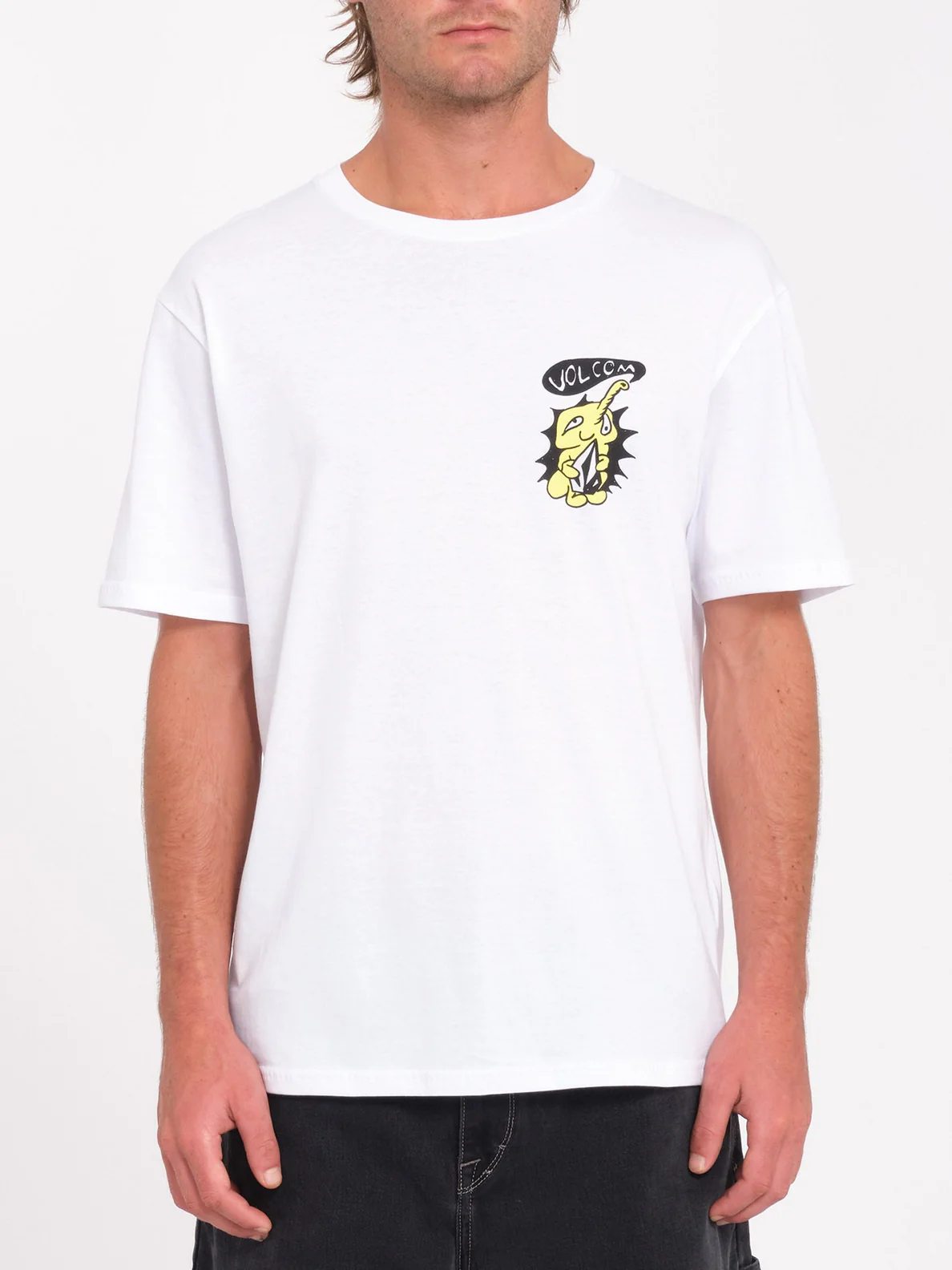 Camiseta Volcom Santi Stoned BSC SST blanca frontal