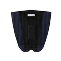 Grip de surf Deflow Adrien Toyon Traction Pad azul marino y negro, vista frontal plana de las 3 piezas con logo Deflow en pieza central y acanaladuras EVA.