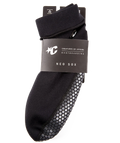 Calcetines neopreno aletas Creatures Neo Fin Sox Hi Cut negro: caña alta con hem de tobillo, suela antideslizante hexagonal gris y logo Creatures blanco.