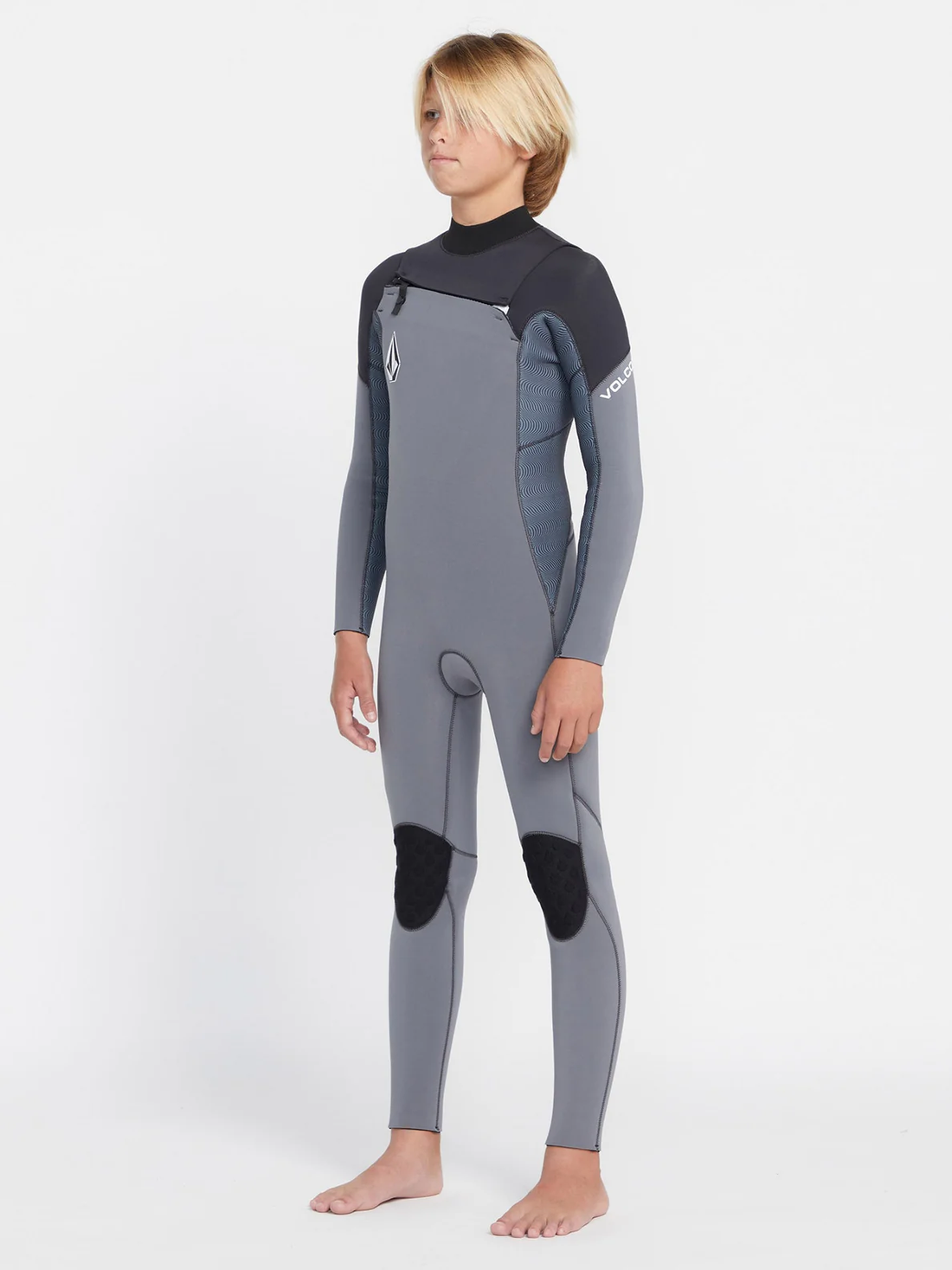 Traje de neopreno de manga larga con cremallera para niños Volcom 4/3mm Chest Zip LS Fullsuit Charcoal