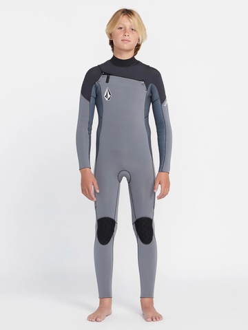 Traje de neopreno de manga larga con cremallera para niños Volcom 4/3mm Chest Zip LS Fullsuit Charcoal