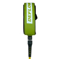 Invento de surf Deflow Core Leash en color avocado oil verde esmeralda intenso, vista completa con cuerda PU premium, tobillero de neopreno y doble swivel inoxidable.