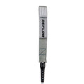 Primer plano del doble swivel de acero inoxidable del Deflow Core Leash Granite mostrando el sistema de rodamiento y la cuerda PU premium en gris.