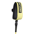 Detalle del tobillero del leash Deflow Core Leash Acid Lemon con interior de neopreno y cierre de velcro en color amarillo-verde eléctrico sobre fondo blanco.