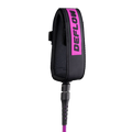Detalle del tobillero del Deflow Core Leash Fuchsia con interior de neopreno y velcro en fucsia intenso sobre fondo blanco.