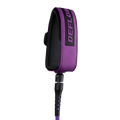 Detalle del tobillero del leash Deflow Core Leash Violet con interior de neopreno y cierre de velcro en color violeta entre el azul y el morado sobre fondo blanco.