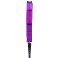 Primer plano del doble swivel de rodamiento de acero inoxidable del Deflow Core Leash Violet con la cuerda PU premium y elementos de unión en color violeta.