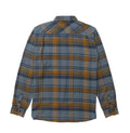 Daybrak flannel, Camisa Salty Crew de franela de cuadros. Color Washed Green. Vista posterios. Botones en puños.