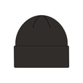 Vista trasera del gorro negro Dickies x Thrasher Beanie sin logo.