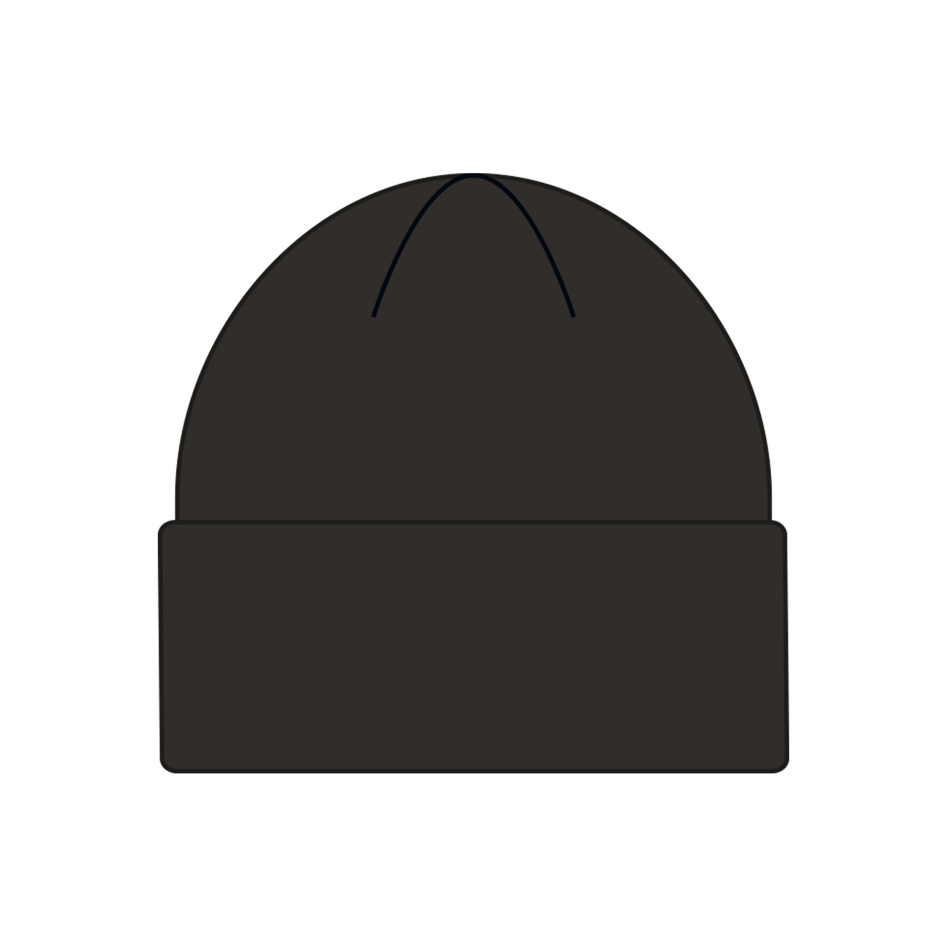 Vista trasera del gorro negro Dickies x Thrasher Beanie sin logo.