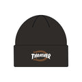 Gorro negro Dickies x Thrasher Beanie con logo bordado en la parte frontal.