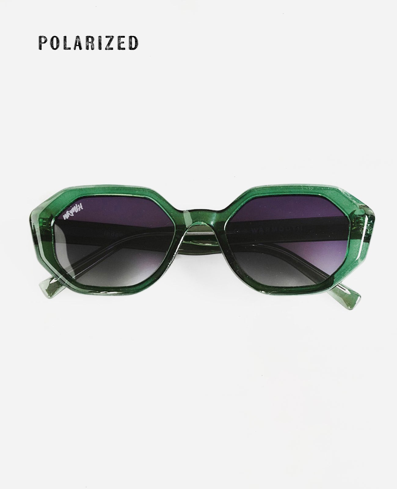 Gafas de sol Warmouth Eyewear Mils Milano color verde botella – Montura geométrica de acetato con lentes polarizadas.