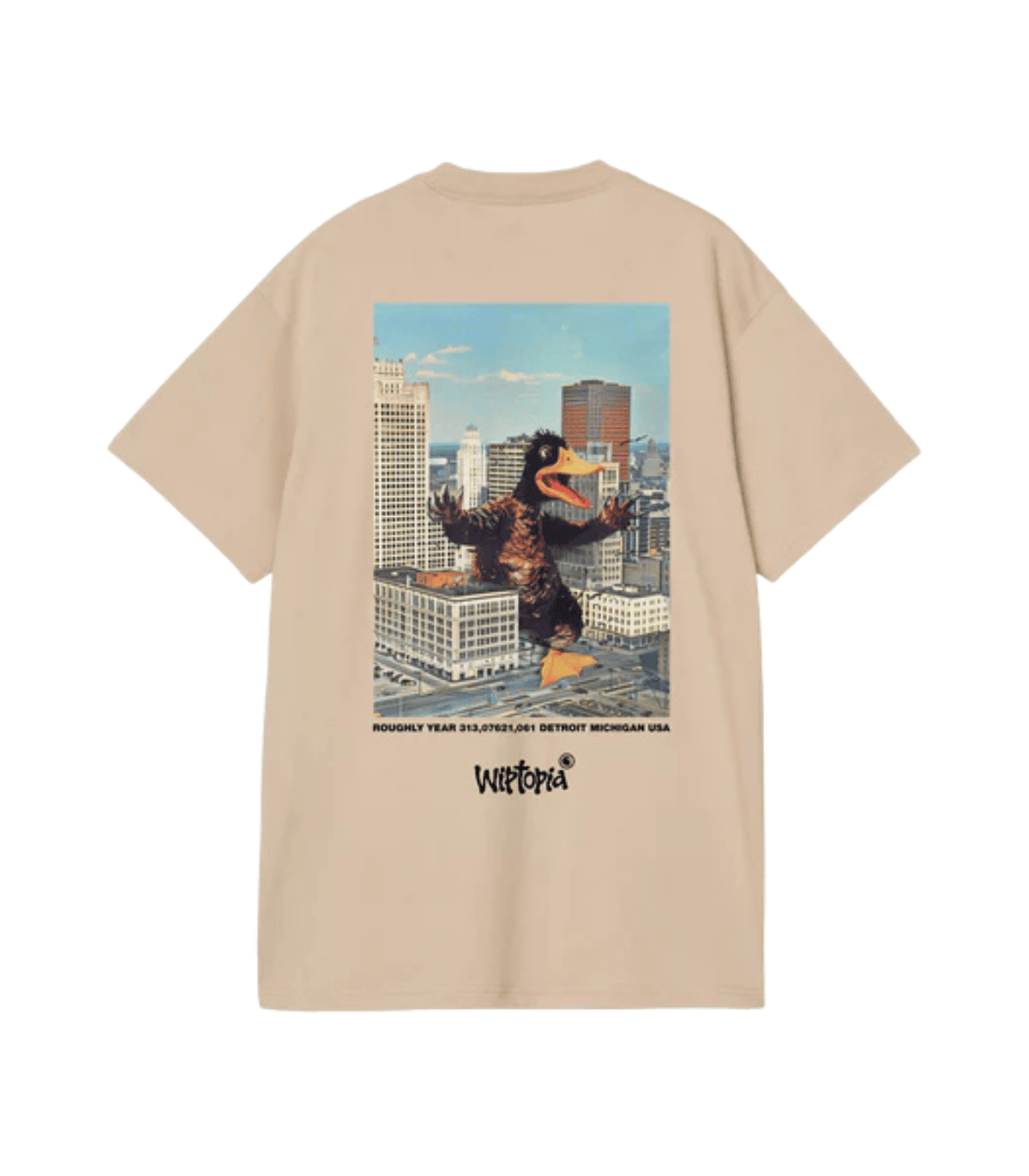 Carhartt WIP S/S Wiptopia T-Shirt color wall vista trasera, camiseta de algodón orgánico con estampado gráfico urbano.