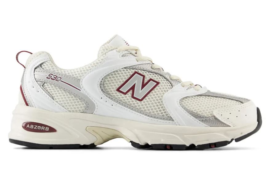 new balance 530 blanco y granate