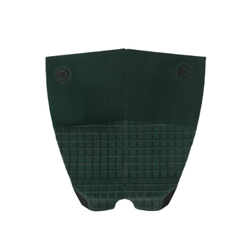  Grip de surf de dos piezas Deflow 2 Piece Traction en color verde British Racing Green, vista frontal con textura de cubos de espuma sobre fondo blanco.