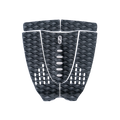 Vista frontal del grip de surf trasero Slater Designs 5 Piece Arch negro y gris, mostrando las 5 piezas simétricas, textura de diamante BLOOM, arco central con logo gris y recortes ovalados y circulares