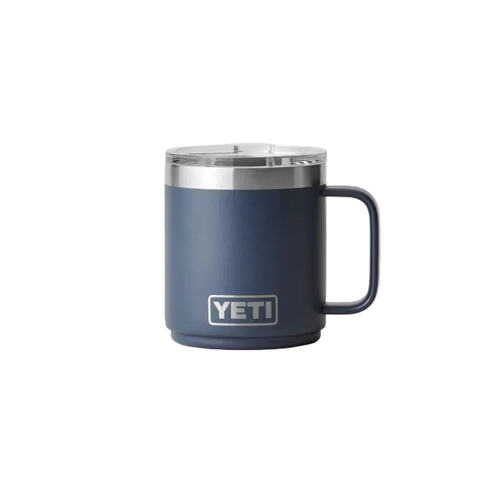 Taza térmica YETI Rambler 10 oz color navy. Vista frontal.