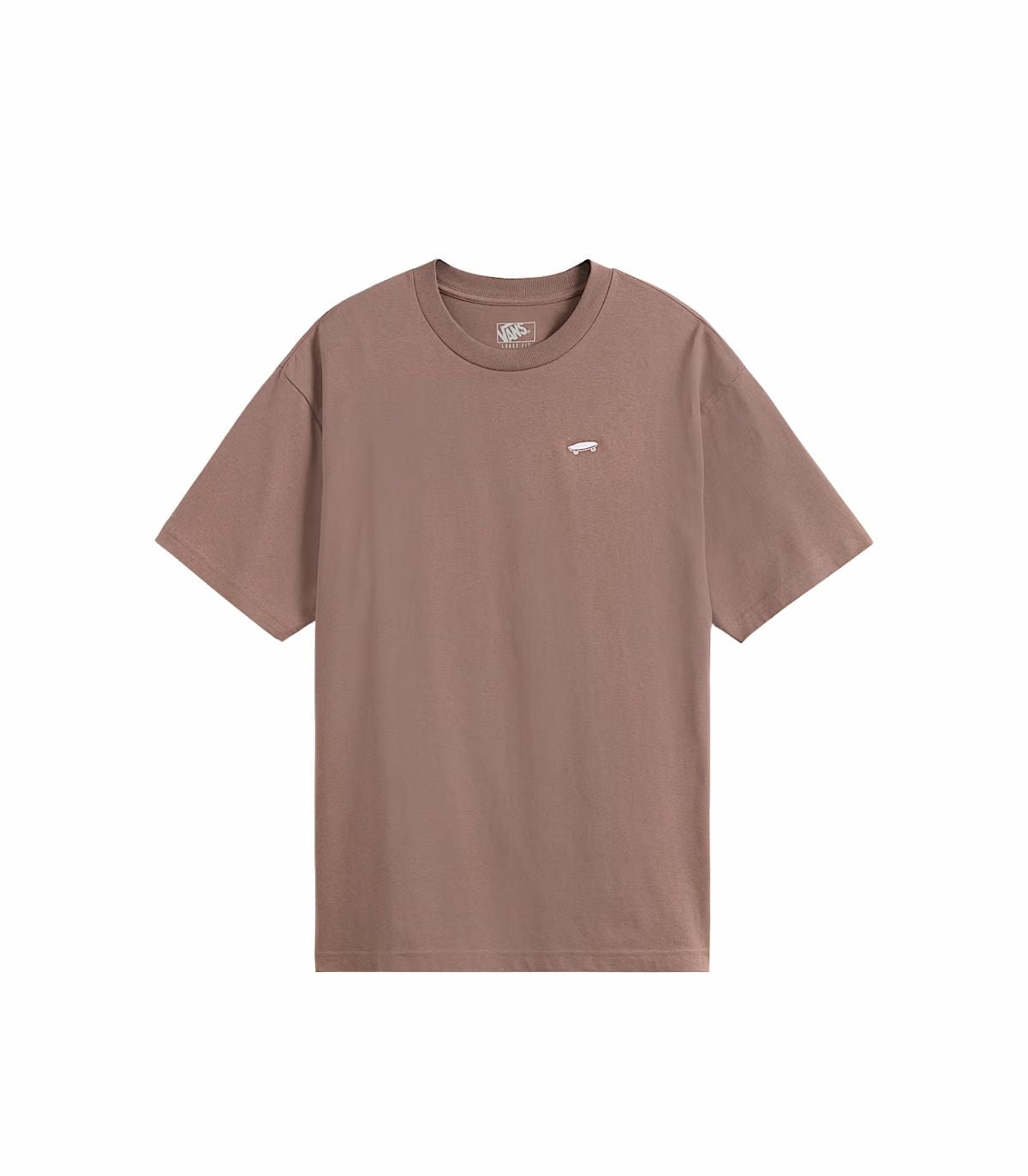 CAMISETA VANS SALTON LOOSE DEEP TAUPE. LOGO BORDADO EN BLANCO. CAMISETA ALGODÓN.