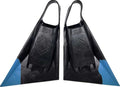 Aletas de bodyboard clasicas air hub cut color black blue vista parte de abajo