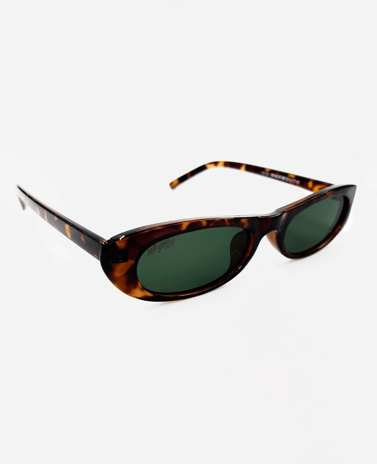 Gafas de sol Warmouth Eyewear Baddy Bass con montura carey y lentes verdes UV400, vista lateral