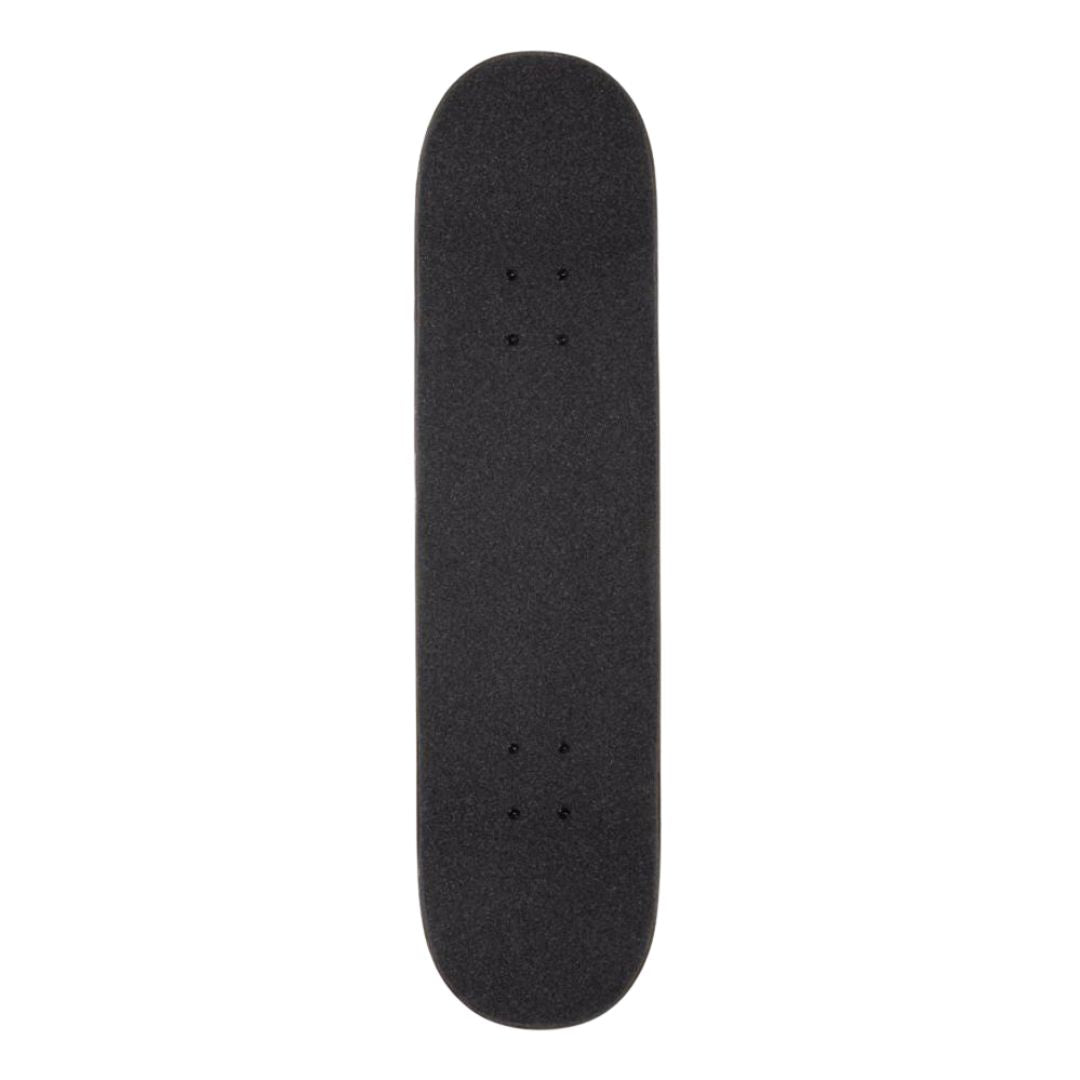 Lija Sushi negra con los cuatro grupos de agujeros para trucks vista desde arriba en el skate completo Birdhouse Hawk Falcon 4, tabla de 8.25 pulgadas y 7 capas de arce Hardrock
