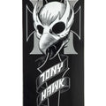 Gráfica de la base del skate Birdhouse Stage 1 Hawk Crest: calavera de ave en blanco sobre cruz de hierro gris, con el cartel Tony Hawk en blanco sobre fondo negro
