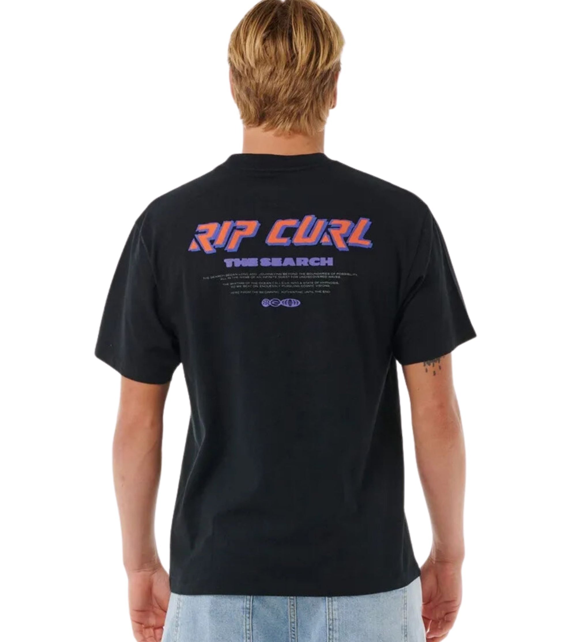 camiseta de gramaje rip curl lockup negra