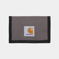 Cartera CARHARTT WIP Alec Wallet en color gris (Manta) con el logo bordado en el frente.