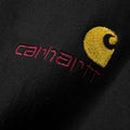 Logo bordado en amarillo de la Sudadera Carhartt WIP American Script Sweat Negra