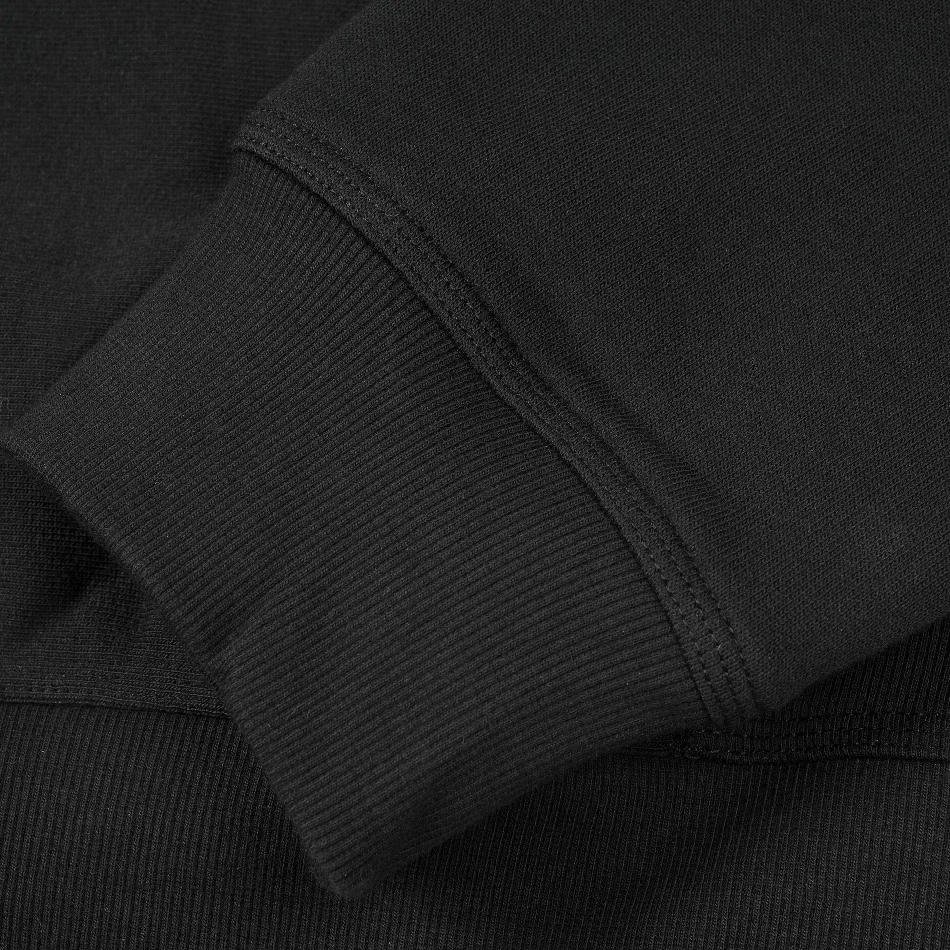 Puños acanalados de la Sudadera Carhartt WIP American Script Sweat Negra