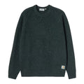 Jersey Carhartt WIP Anglistic Sweater en color Speckled Deep Lagoon, vista posterior completa.