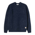 Jersey Carhartt WIP Anglistic Sweater en color Speckled Jupiter, vista posterior completa.