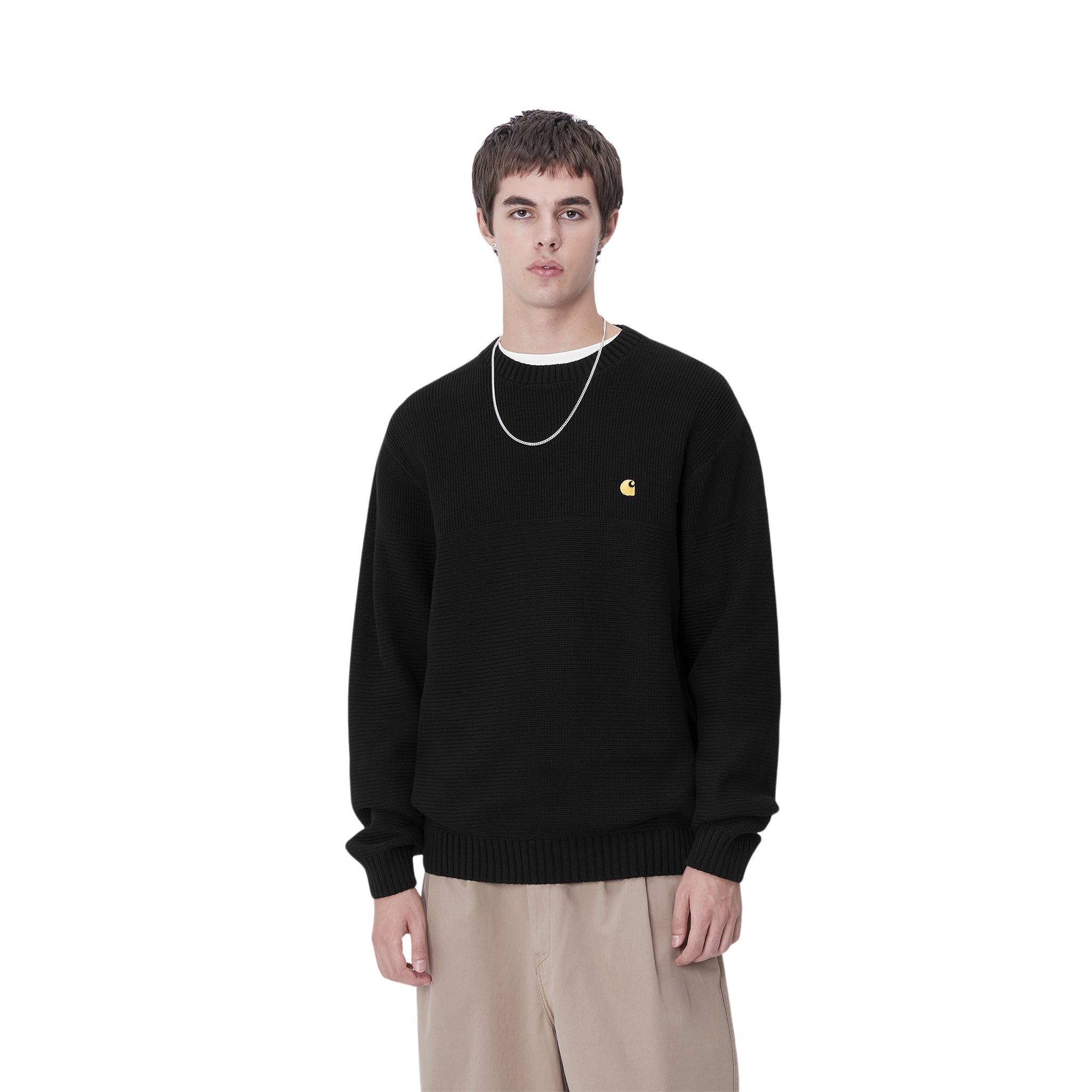 Hombre con el Jersey Carhartt WIP Chane Sweater Negro