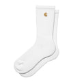 Calcetines Carhartt WIP Chase Socks Blancos con el logo Carhartt en dorado