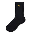 Calcetines Carhartt WIP Chase Socks Negros con el logo Carhartt en dorado