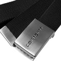 Hebilla metálica cromada intercambiable con el logo Carhartt repujado del Cinturón Carhartt WIP Clip Belt Chrome en color negro