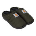 Zapatillas Carhartt WIP Cordura Slippers en color Olive, vista frontal con logotipo de la marca.