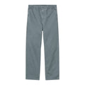 Pantalón Carhartt WIP Flint Pant en color azul grisáceo con cintura elástica, vista frontal.