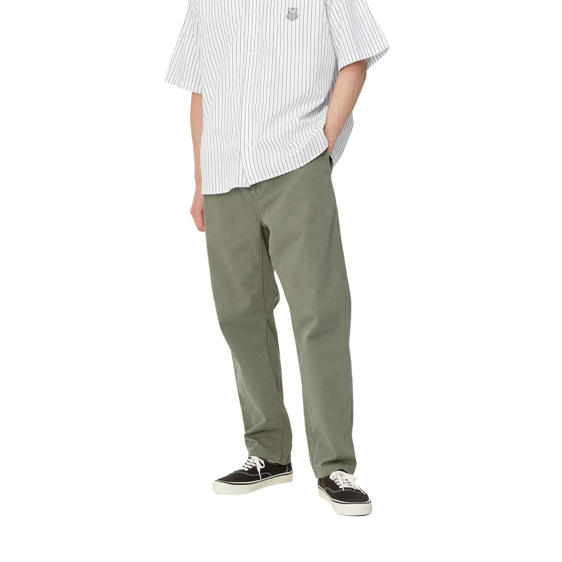 Hombre con el Pantalón resistente Carhartt WIP Flint Pant Park Garment Dyed