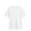 Camiseta Carhartt WIP S/S Fromage en blanco, vista trasera en plano cenital, espalda completamente lisa sin estampado, con cuello redondo ribeteado y corte relajado característico.