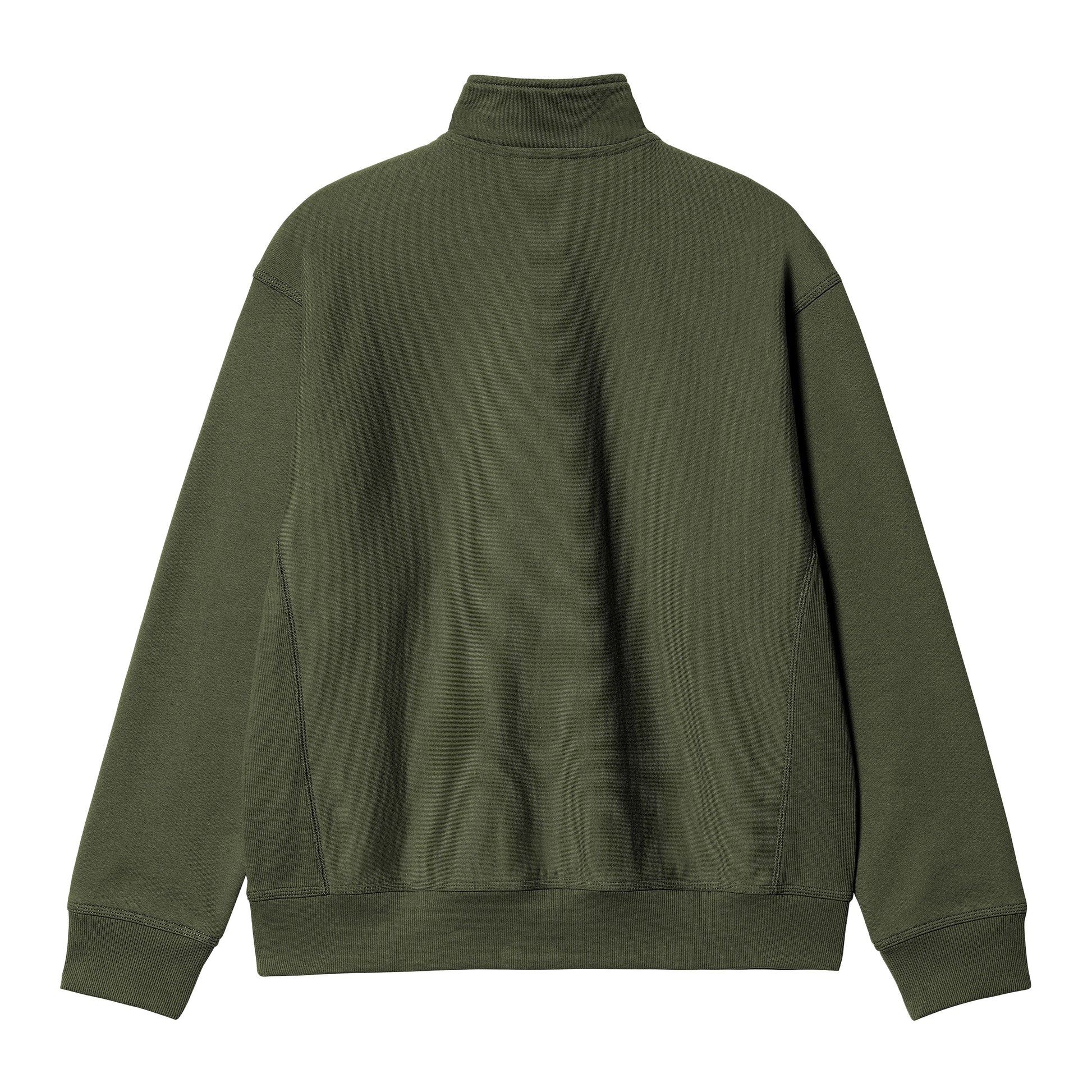 Hombre con la Sudadera con cuello alto y media cremallera Carhartt WIP Half Zip American Script Sweat Verde Tarragon