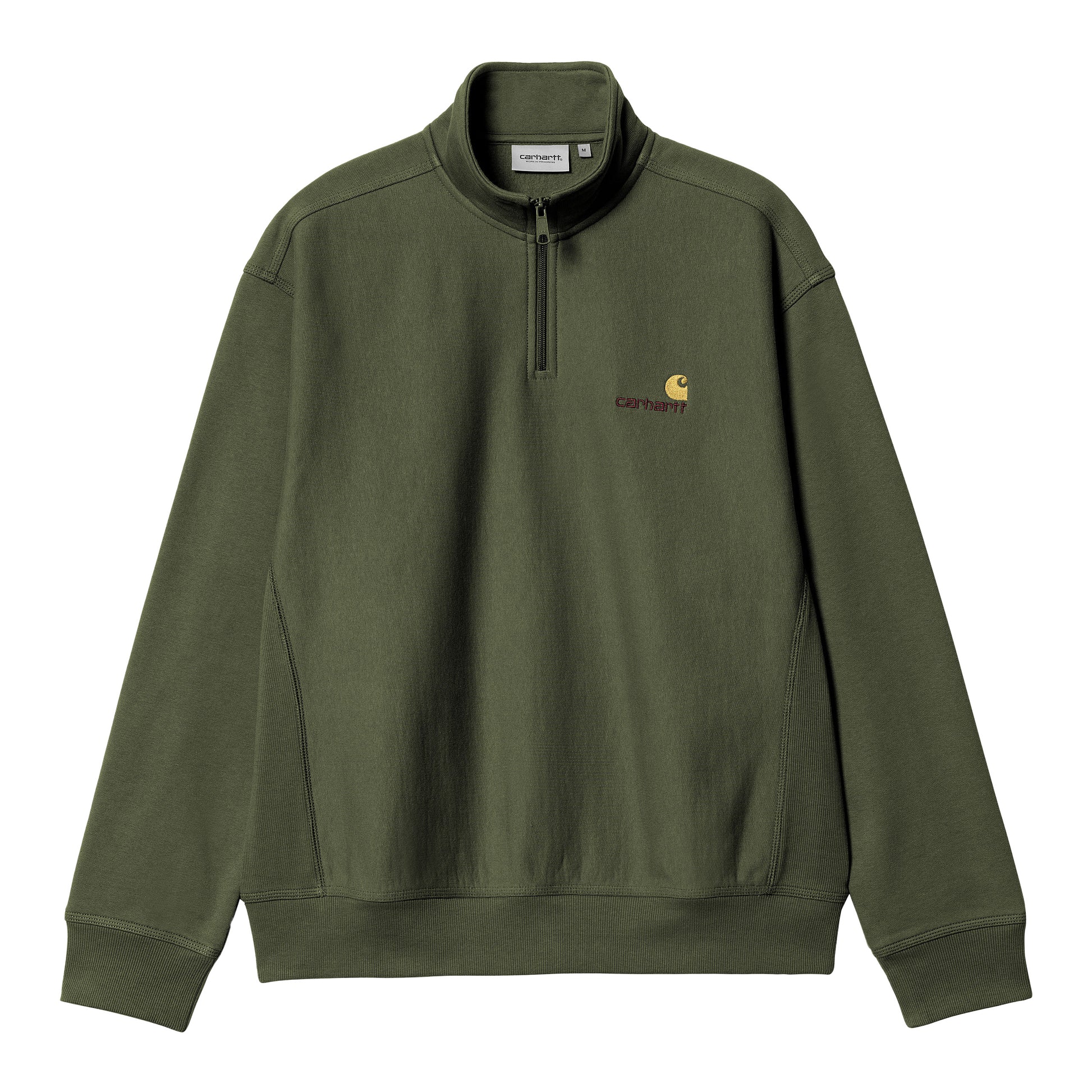 Carhartt WIP Half Zip American Script Sweat Media Cremallera
