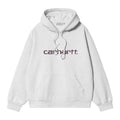 Sudadera con capucha Carhartt WIP Hooded Carhartt Sweat en color ash heather con logotipo Carhartt bordado en el pecho.