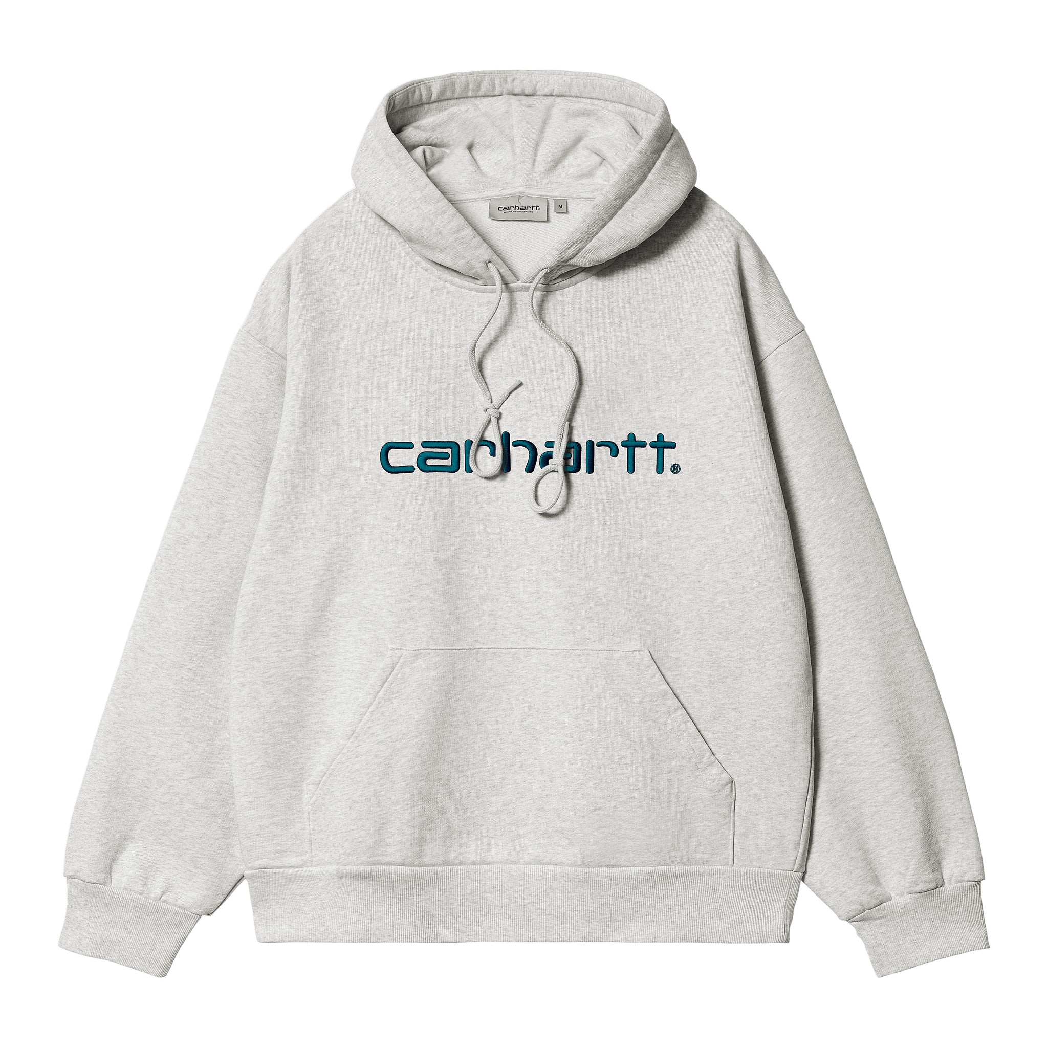 Sudadera con capucha Carhartt WIP Hooded Carhartt Sweat Gris con el logo Carhartt en azul